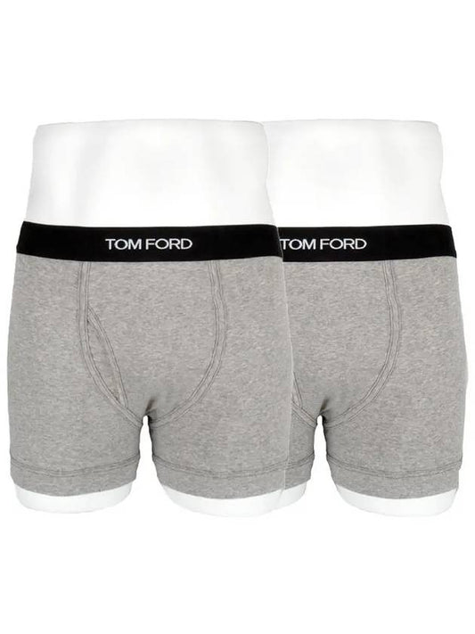 Men's Cotton Boxer Briefs Grey 2 Pack - TOM FORD - BALAAN 2