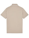 Stretch Cotton Pique Short Sleeve Polo Shirt  Dove Grey - STONE ISLAND - BALAAN 3