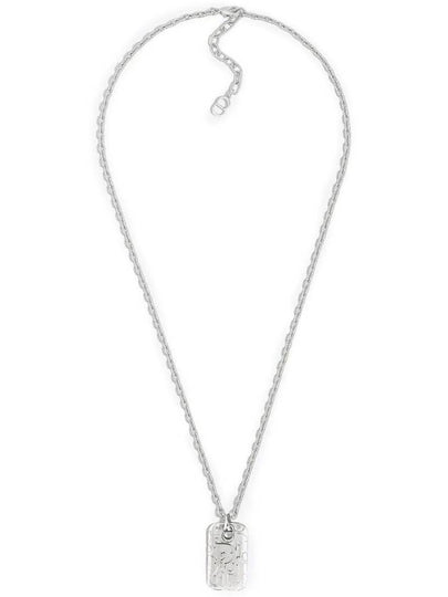 Oblique Plate Pendant Necklace Silver - DIOR - BALAAN 2