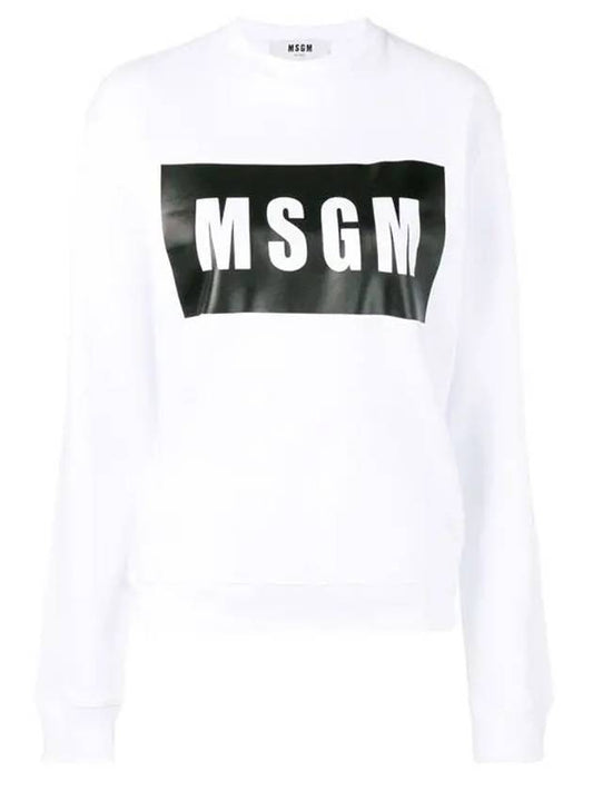 Box Logo Print Sweatshirt White - MSGM - BALAAN 2