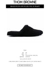 Men's Logo Tab Shearling Slippers Black - THOM BROWNE - BALAAN 3