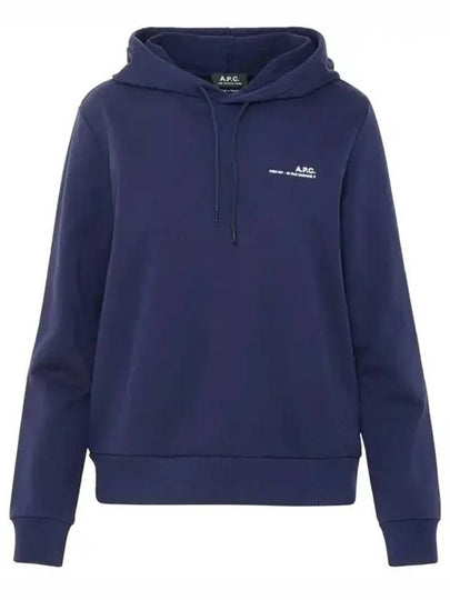 Women's Item Logo Print Hoodie Navy - A.P.C. - BALAAN 2