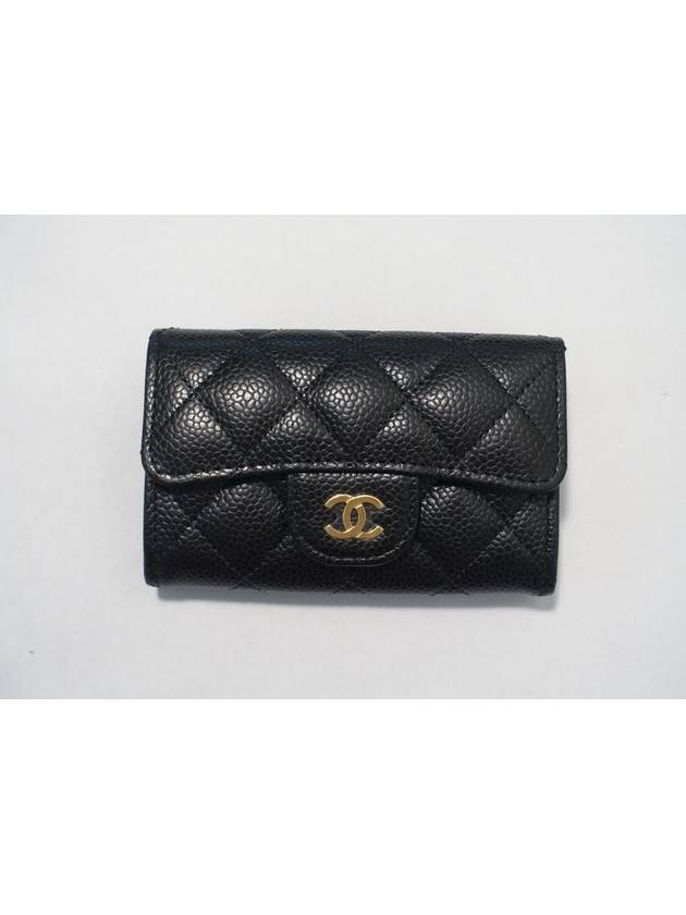 Classic Grained Calfskin Card Wallet Black - CHANEL - BALAAN 5