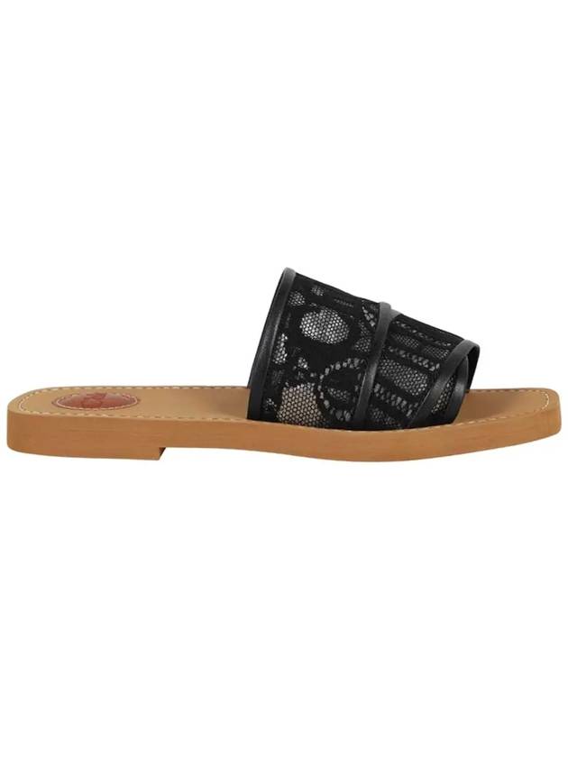 Women's Lace Strap Woody Slippers Black Brown - CHLOE - BALAAN 3