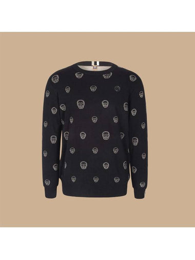 Men s knit sweater Thick soft skull jacquard wool sweatshirt GN30643 - MAHES - BALAAN 1