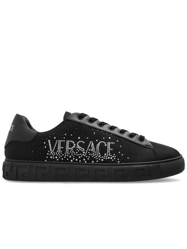 Versace Sneakers With Shimmering Applications, Men's, Black - VERSACE - BALAAN 1