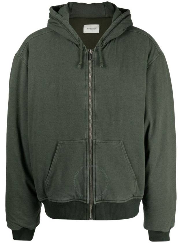 Holzweiler Men's Dark Green Loken Padded Zip Hoodie, Size Small - HOLZWEILER - BALAAN 1