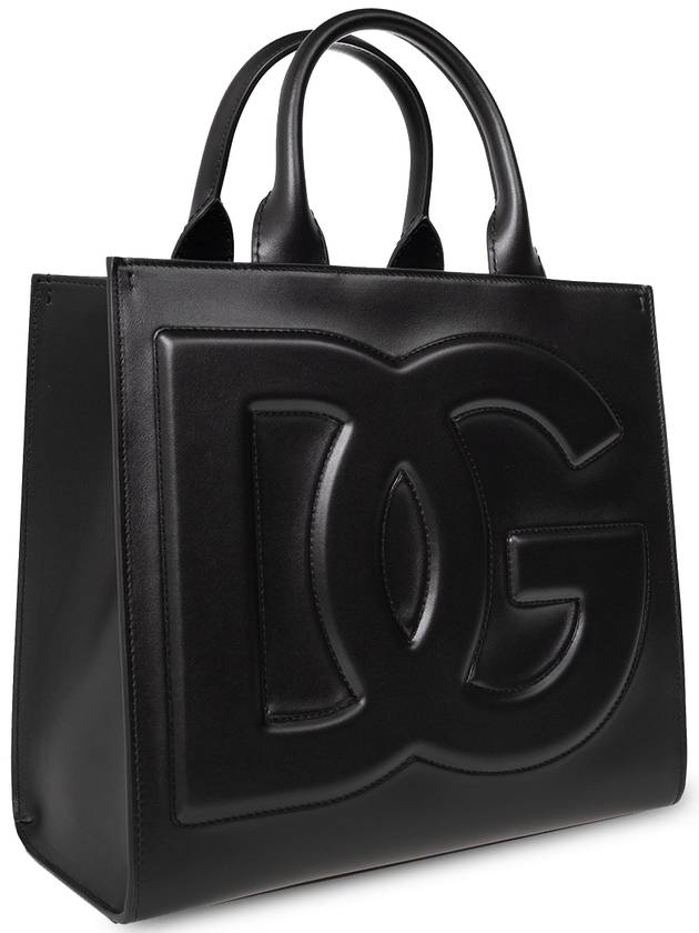 DG Logo Small Leather Tote Bag Black - DOLCE&GABBANA - BALAAN 5