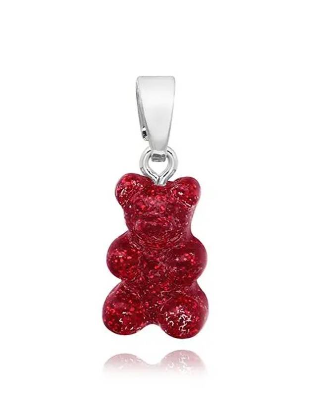 NOSTALGIA BEAR RED VELVET CLASSIC CONNECTOR SILVER Pendant Women Charm - CRYSTAL HAZE - BALAAN 5