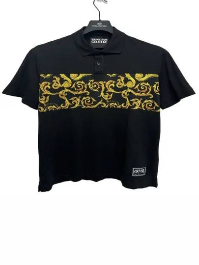 Jeans Couture Baroque Print Cotton PK Shirt Black - VERSACE - BALAAN 2