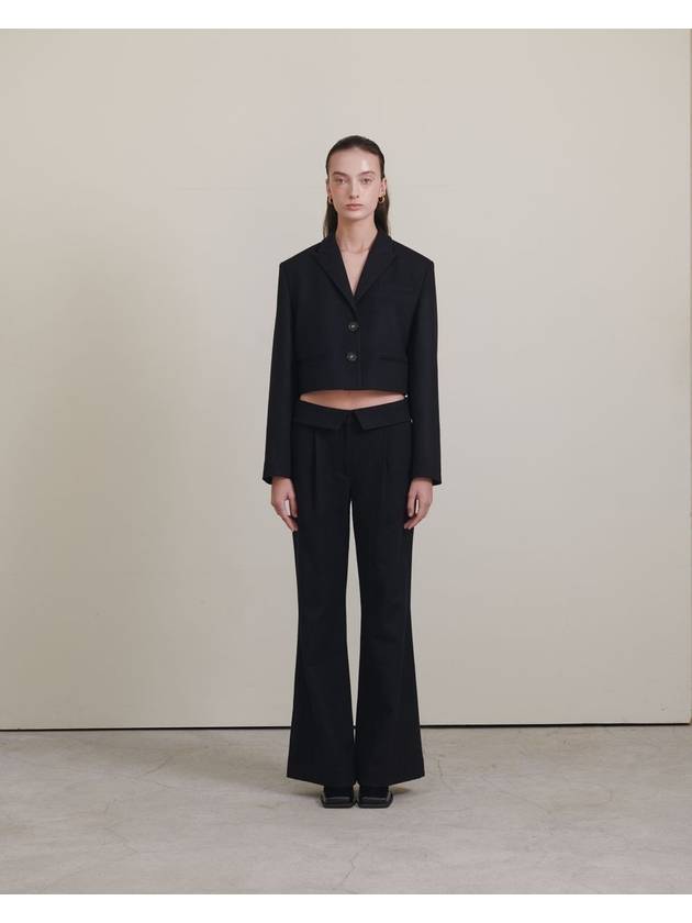 semi-wide wool pants black - UNMUTE - BALAAN 1