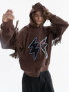 Lightning Patch Fringe Hoodie Brown MSS2101 - IFELSE - BALAAN 4