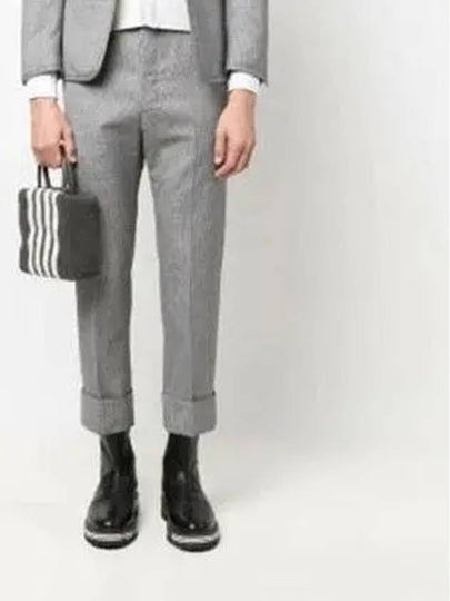 Herringbone Backstrap Wool Straight Pants Grey - THOM BROWNE - BALAAN 2