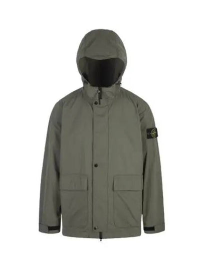 Logo Patch Hooded Jacket Olive - STONE ISLAND - BALAAN 2