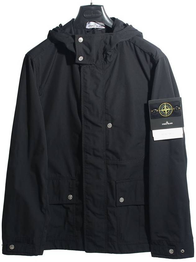 Wappen Patch Micro Twill Hooded Jacket Black - STONE ISLAND - BALAAN 2