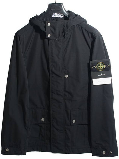 Wappen Patch Micro Twill Hooded Jacket Black - STONE ISLAND - BALAAN 2