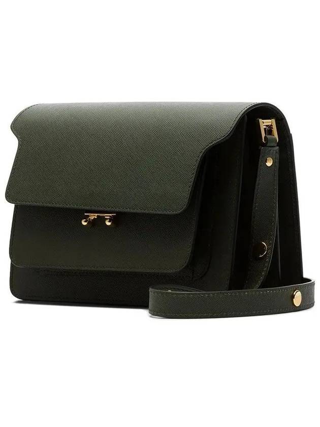 Saffiano Trunk Medium Shoulder Bag Green - MARNI - BALAAN 3