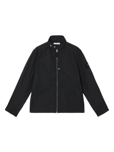 Micro Twill Zip-Up Jacket Black - STONE ISLAND - BALAAN 1