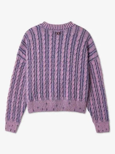 M-Oxia Two-Tone Cotton Chunky Knit Top Light Pink - DIESEL - BALAAN 1