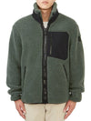 Men's Sagrek Shearling Fleece Zip-Up Jacket Green - MOOSE KNUCKLES - BALAAN 3