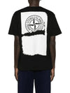 Logo Print Short Sleeve T-Shirt Black - STONE ISLAND - BALAAN 3