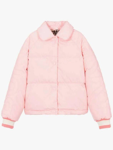 4Y6Y Kids Logo Down Padding Jumper Light Pink 8069477 Italian - BURBERRY - BALAAN 1