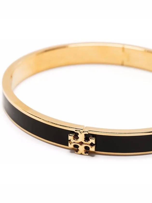 Kira Enamel Bangle Bracelet Black Gold - TORY BURCH - BALAAN 4