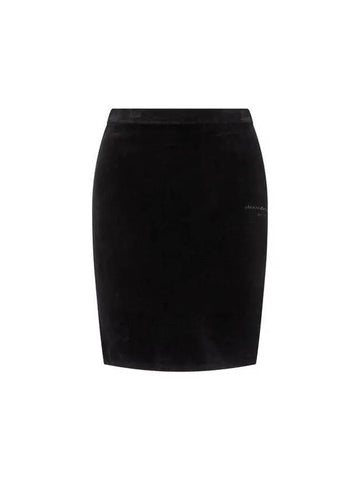 Mini Logo Soft Skirt Black 271469 - ALEXANDER WANG - BALAAN 1