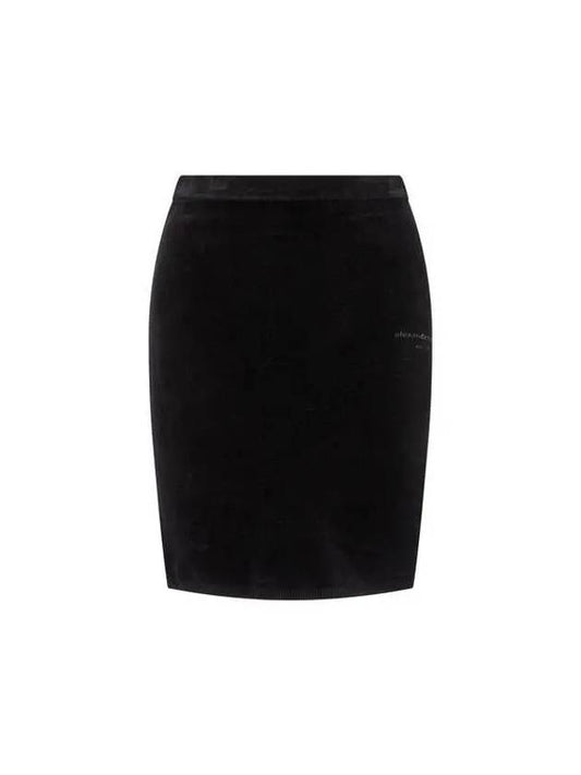 Mini Logo Soft Skirt Black 271469 - ALEXANDER WANG - BALAAN 1