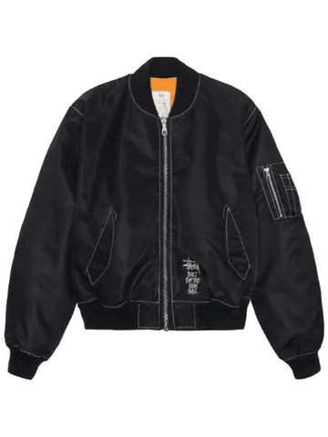 Built Reversible Bomber Jacket Black - STUSSY - BALAAN 1