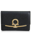 Gancini Calfskin Card Wallet Black - SALVATORE FERRAGAMO - BALAAN 2