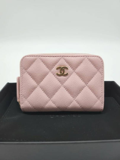 Classic zipper card wallet caviar light pink gold AP0216 - CHANEL - BALAAN 2