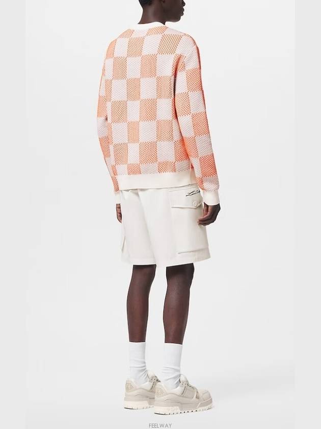 1AFIWO Damier Jacquard Cotton Pullover Sweatshirt - LOUIS VUITTON - BALAAN 5