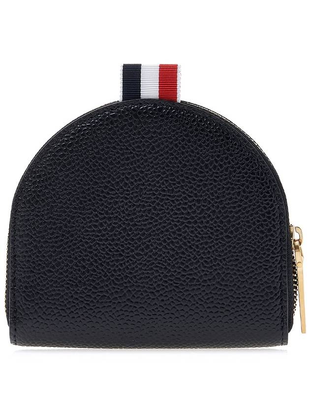 Pebble Grain Leather Coin Wallet Black - THOM BROWNE - BALAAN 4