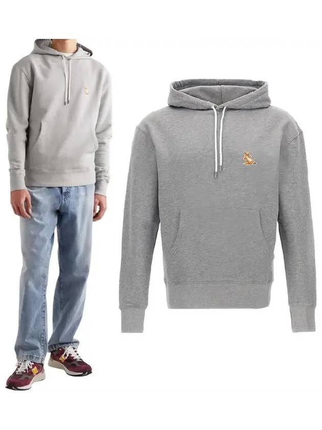 Chillax Fox Patch Classic Hoodie Grey Melange - MAISON KITSUNE - BALAAN 2