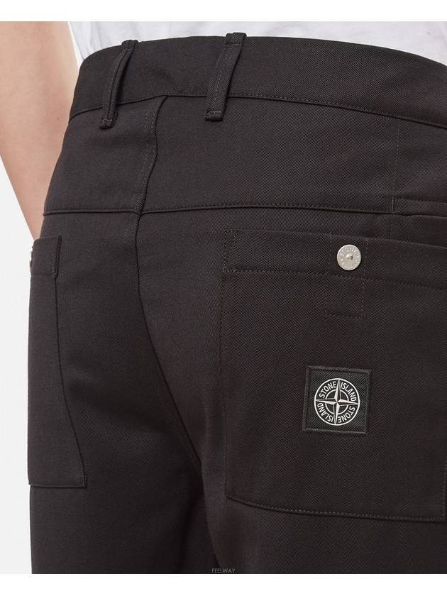 Men's Logo Chino Straight Pants Black - STONE ISLAND - BALAAN 4