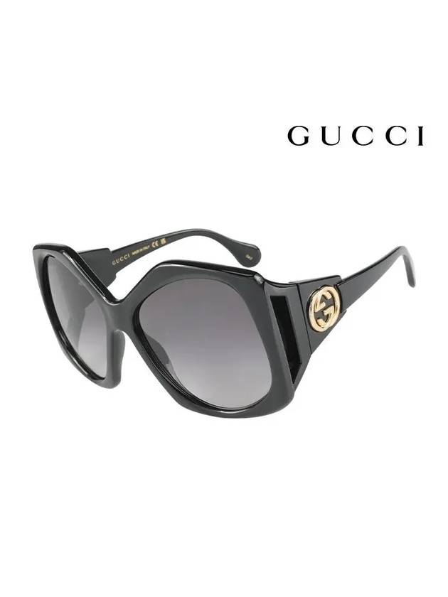 Logo Square Sunglasses Black - GUCCI - BALAAN.