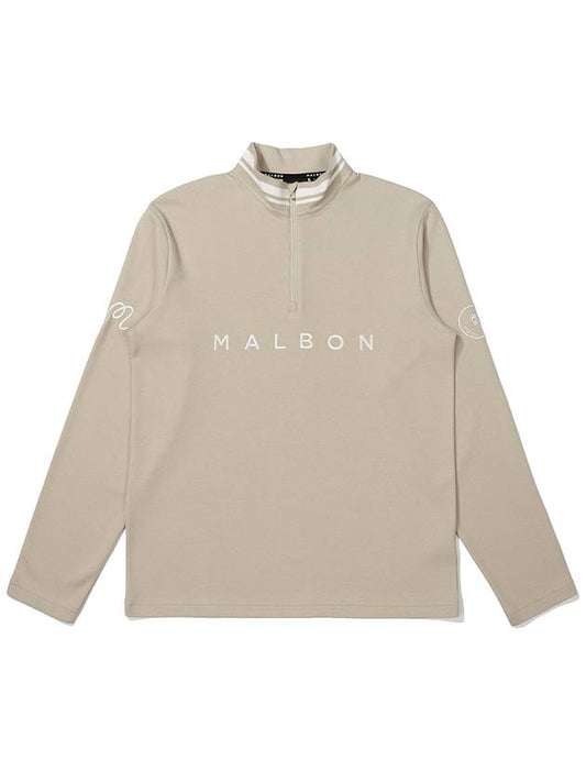 Malbon fleece half zip up t shirt BEIGE MAN - MALBON GOLF - BALAAN 1