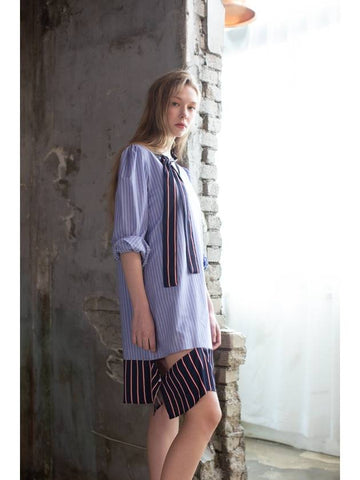 scarf set 2way stripe shirt dress 2way Stripe OPS - PRETONE - BALAAN 1