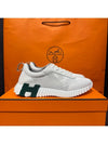 Men's Bouncing Sneakers White Mesh H Green Gray Logo - HERMES - BALAAN 3