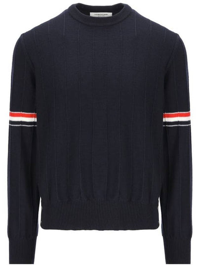 Wool Relaxed Pullover Knit Top Navy - THOM BROWNE - BALAAN 2