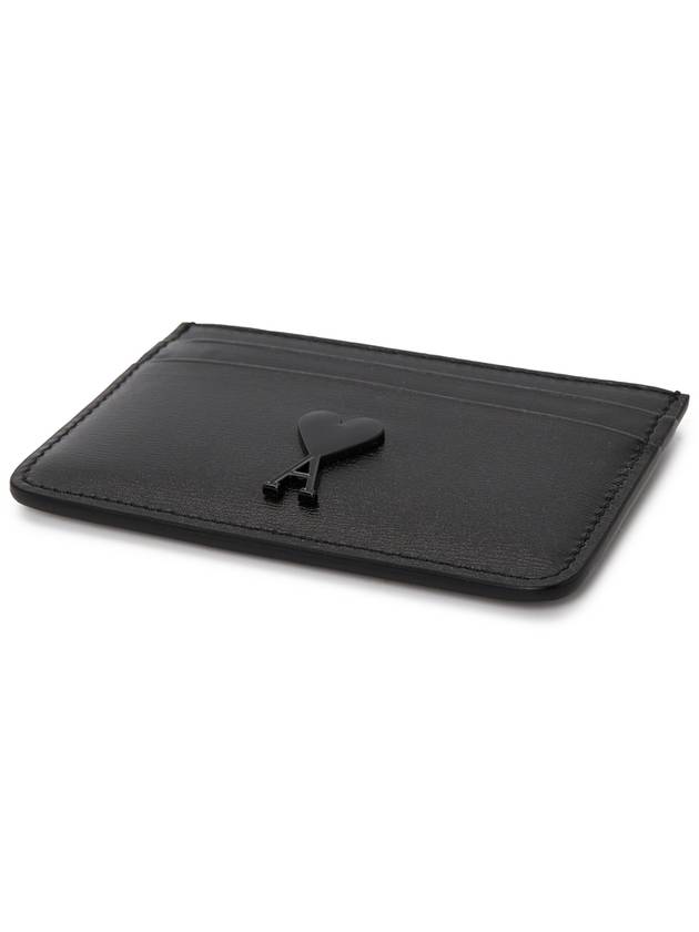 Heart Logo Leather Card Wallet Black - AMI - BALAAN 4