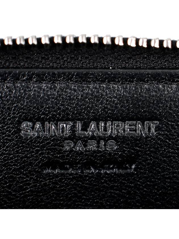 Monogram Zipper Silver Card Wallet Black - SAINT LAURENT - BALAAN 8