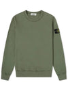 Men's Wappen Brushed Sweatshirt T-shirt Sweatshirt Olive - STONE ISLAND - BALAAN.