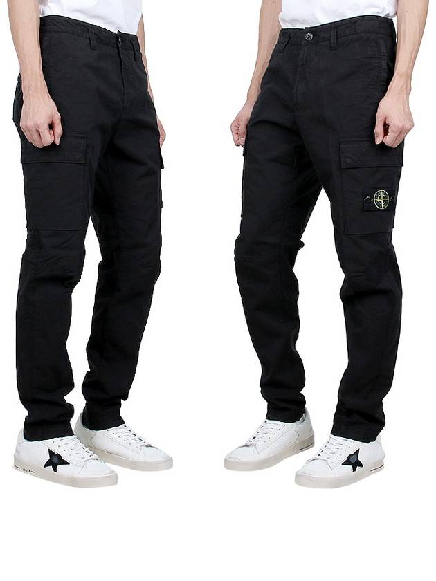 Supima Cotton Twill Stretch TC Straight Pants Black - STONE ISLAND - BALAAN 4