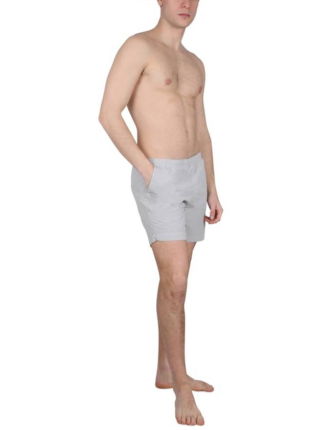 Logo Patch Flat Nylon Swim Shorts Grey - CP COMPANY - BALAAN 3