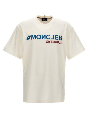 Grenoble Logo Cotton Jersey Short Sleeve T-Shirt Snow White - MONCLER - BALAAN 1