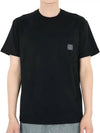 Fissato Treatment Organic Cotton Short Sleeve T-Shirt Black - STONE ISLAND - BALAAN 3