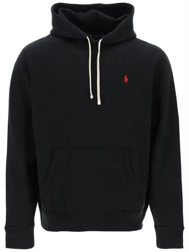 Embroidered Logo Pony Hoodie Black - POLO RALPH LAUREN - BALAAN 2