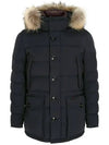 Men's Quilted Fur Hood Nylon Padding Navy - KITON - BALAAN 2